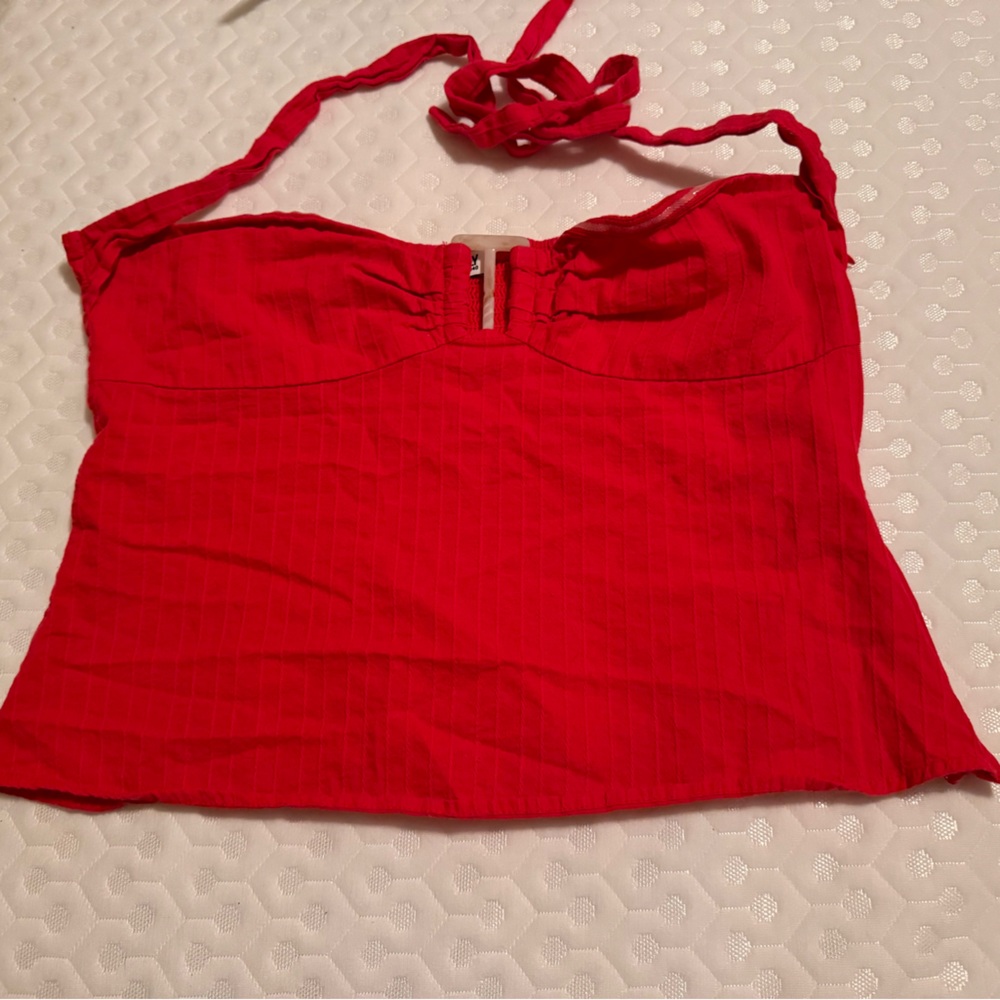 Red halter top